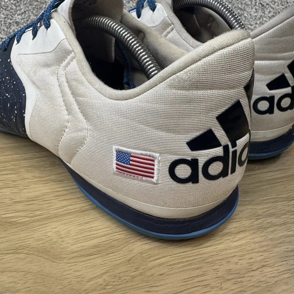 Adidas Shoes Men's Size 12.5 Court X 15.2‎ Collegiate Navy White USA Flag AQ2523